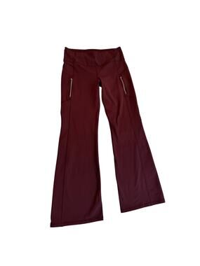 Athleta Maroon Fleece Lined Rainier Bootcut Pants Size Large